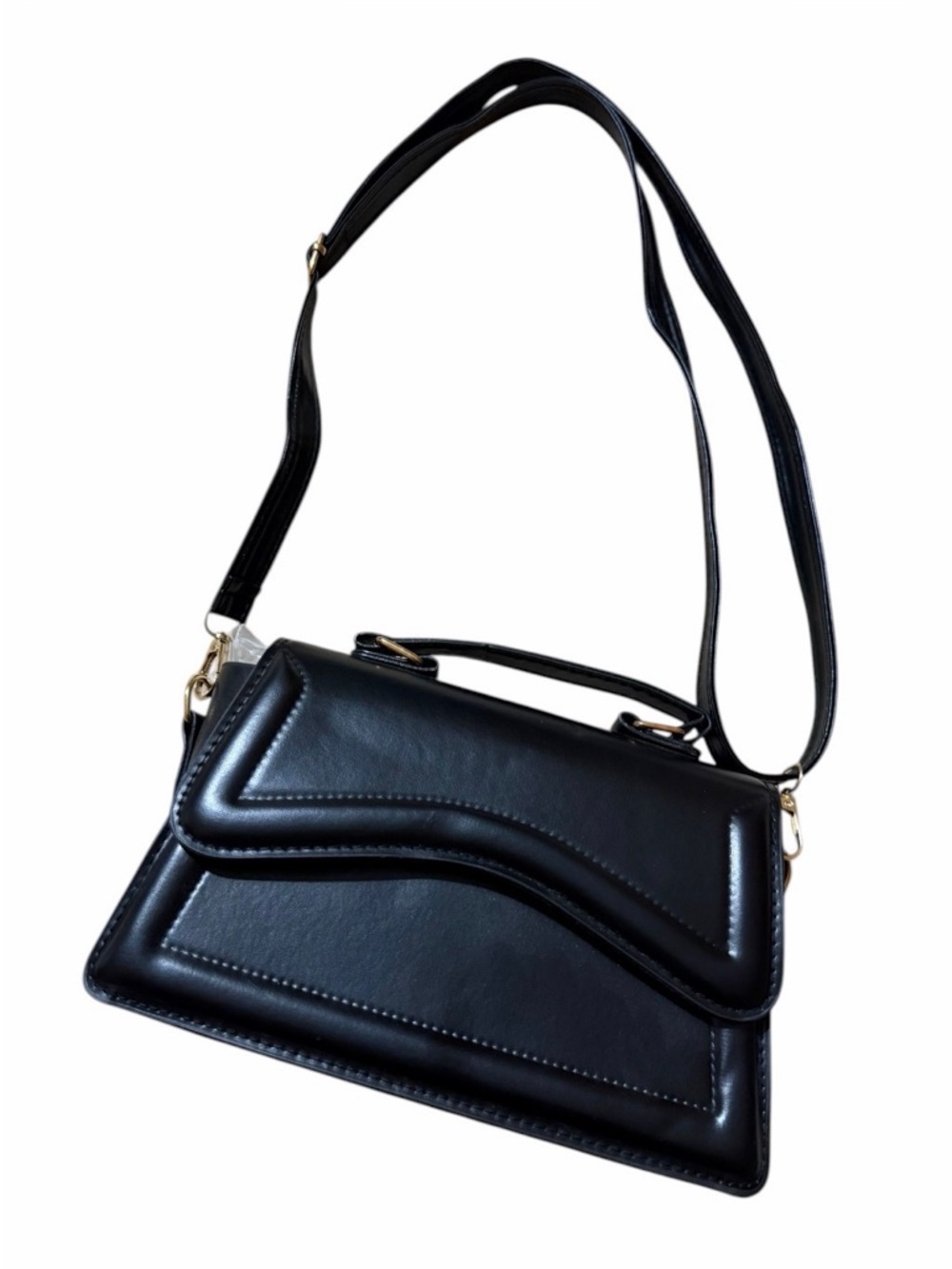 Classic Black Crossbody Shoulder Bag - Unbranded